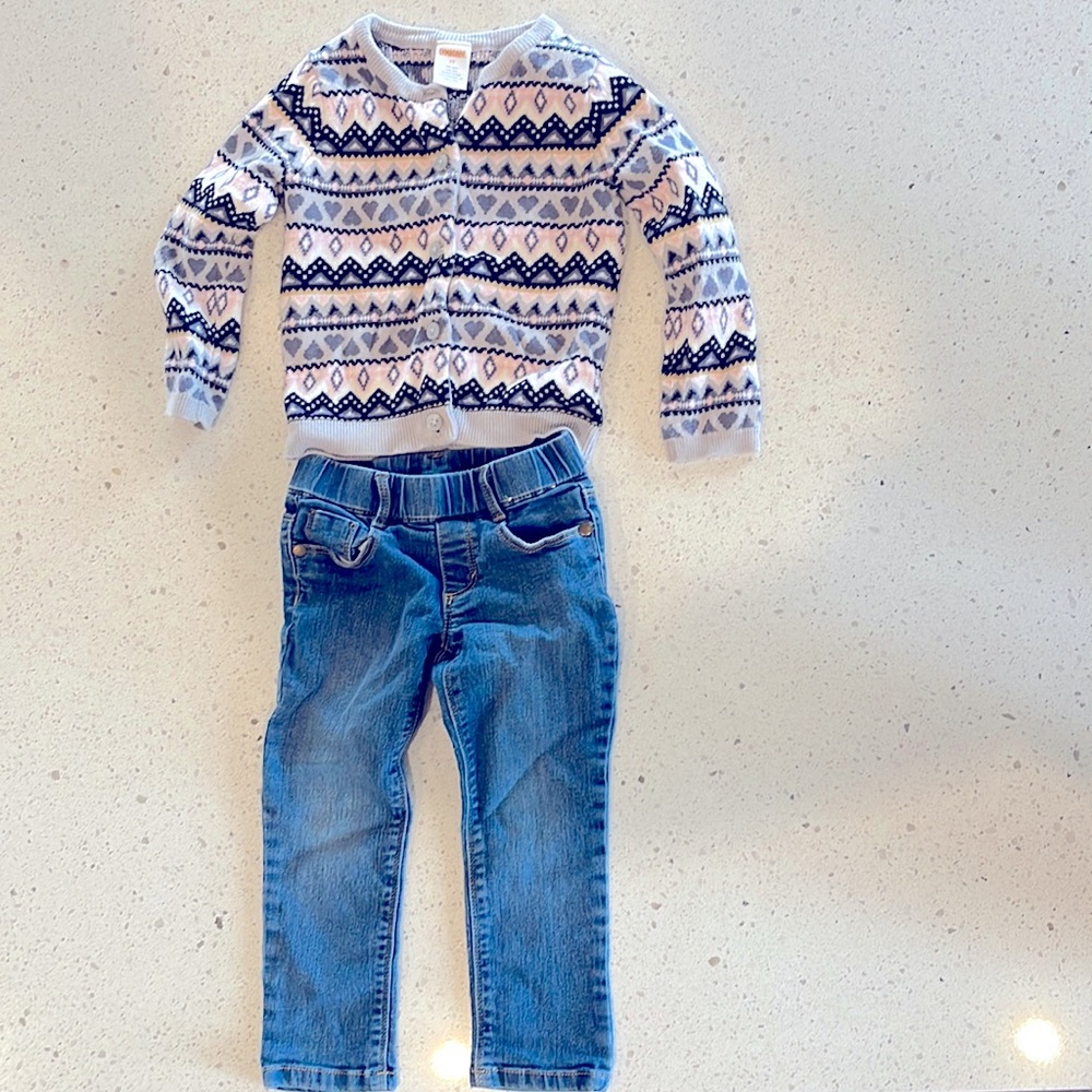 Gymboree 2T jean and cardigan set